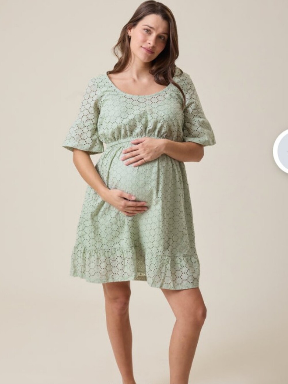 Kindred Bravely Cotton Sage Green Eyelet Delilah Midi Dress